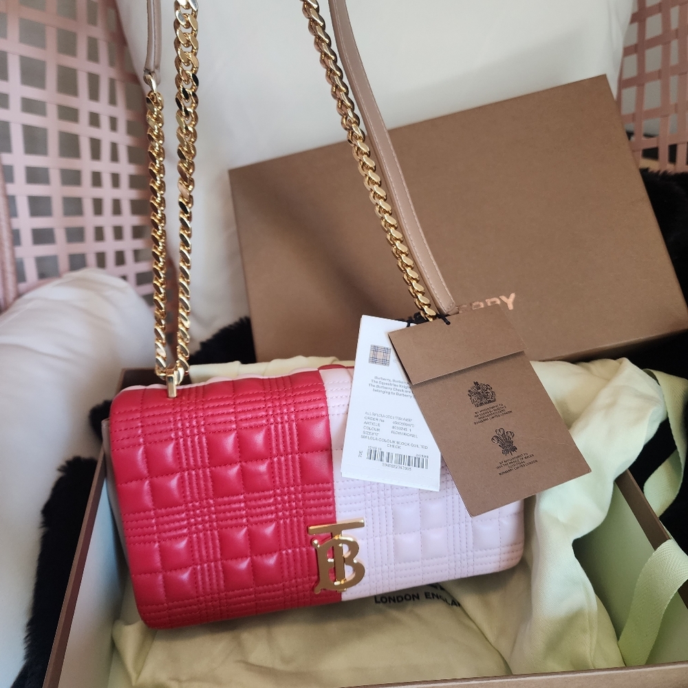 Authentic Burberry Tri Color Quilted Shoulder Bag Or Crossbody Bag - Picture 1 of 15